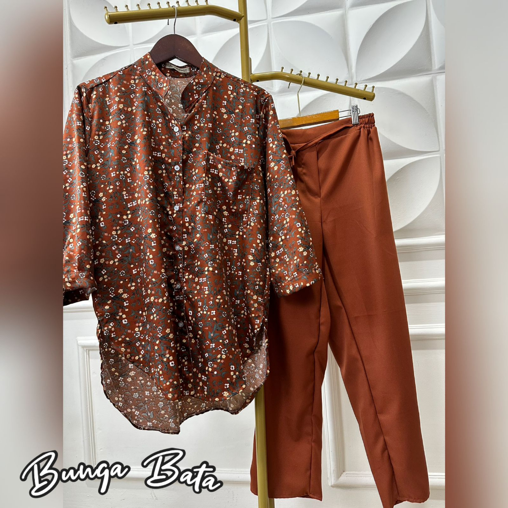 Saffa Setelan Wanita Motif Bunga Jasmine Bahan Syakila Size Standar - Jumbo XXl
