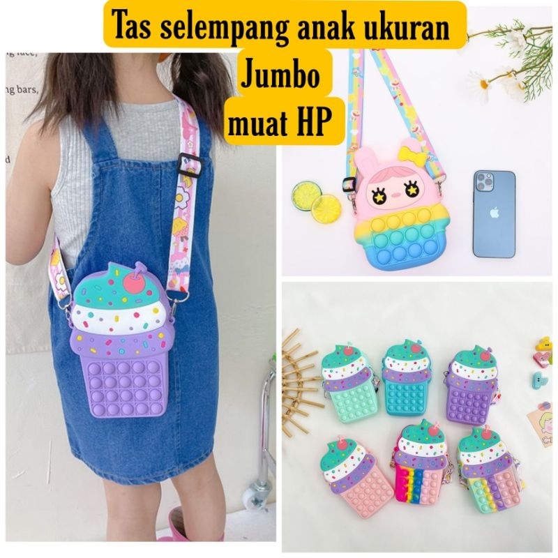 TAS ANAK POP IT SELEMPANG FASHION JUMBO/ TAS SELEMPANG ANAK UKURAN BESAR/ TAS IMPORT ANAK