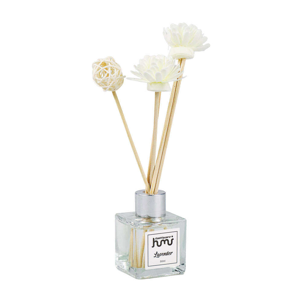 Taffware HUMI Pengharum Ruangan Reed Diffuser with Rattan Sticks 50ml Lavender - DF-100 - No Color