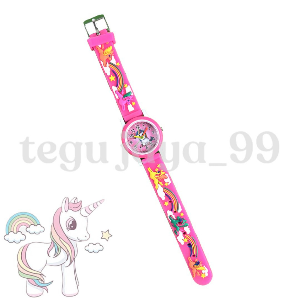 HL JAM TANGAN FASHION ANAK PEREMPUAN MINI TIMBUL KARAKTER KARTUN TE0101 GROSIR MURAH