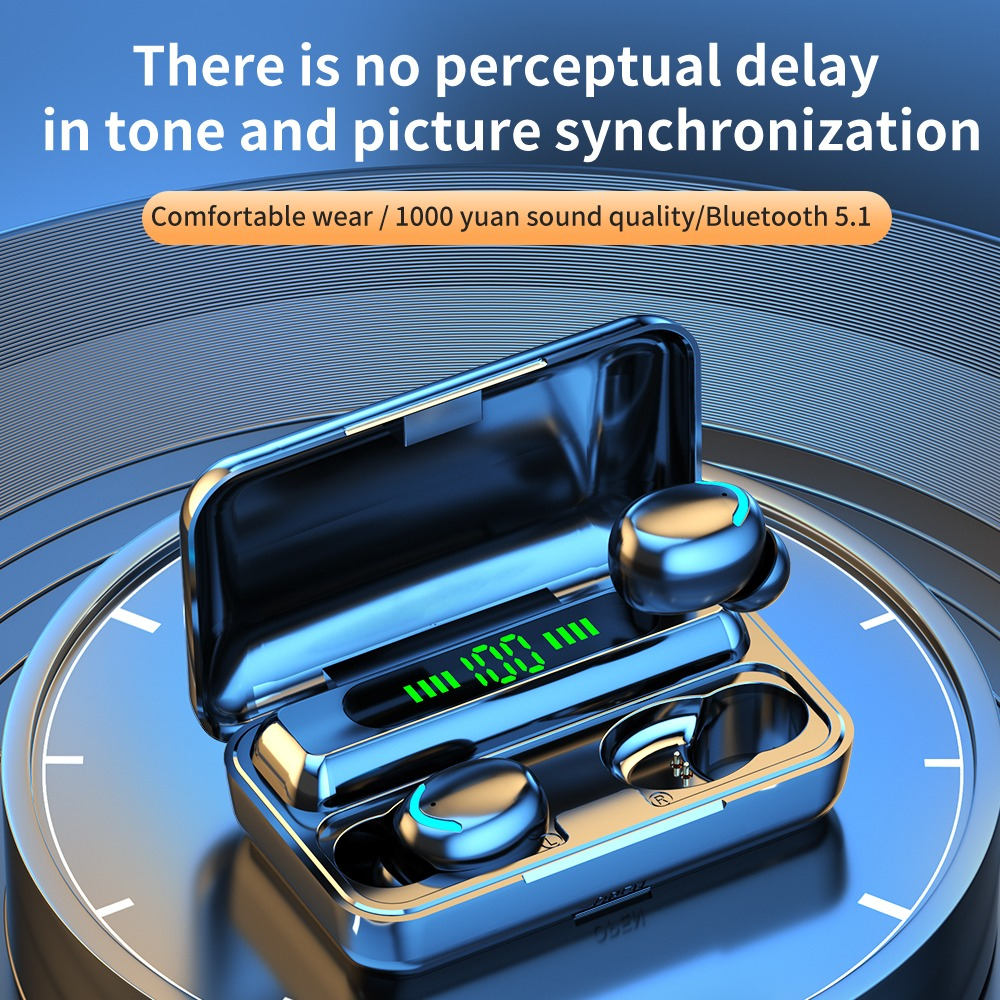 EARPHONE HEADSET TWS PRO MODEL F9-5C GAMING FULL BASS HD AUDIO BEST SELLER