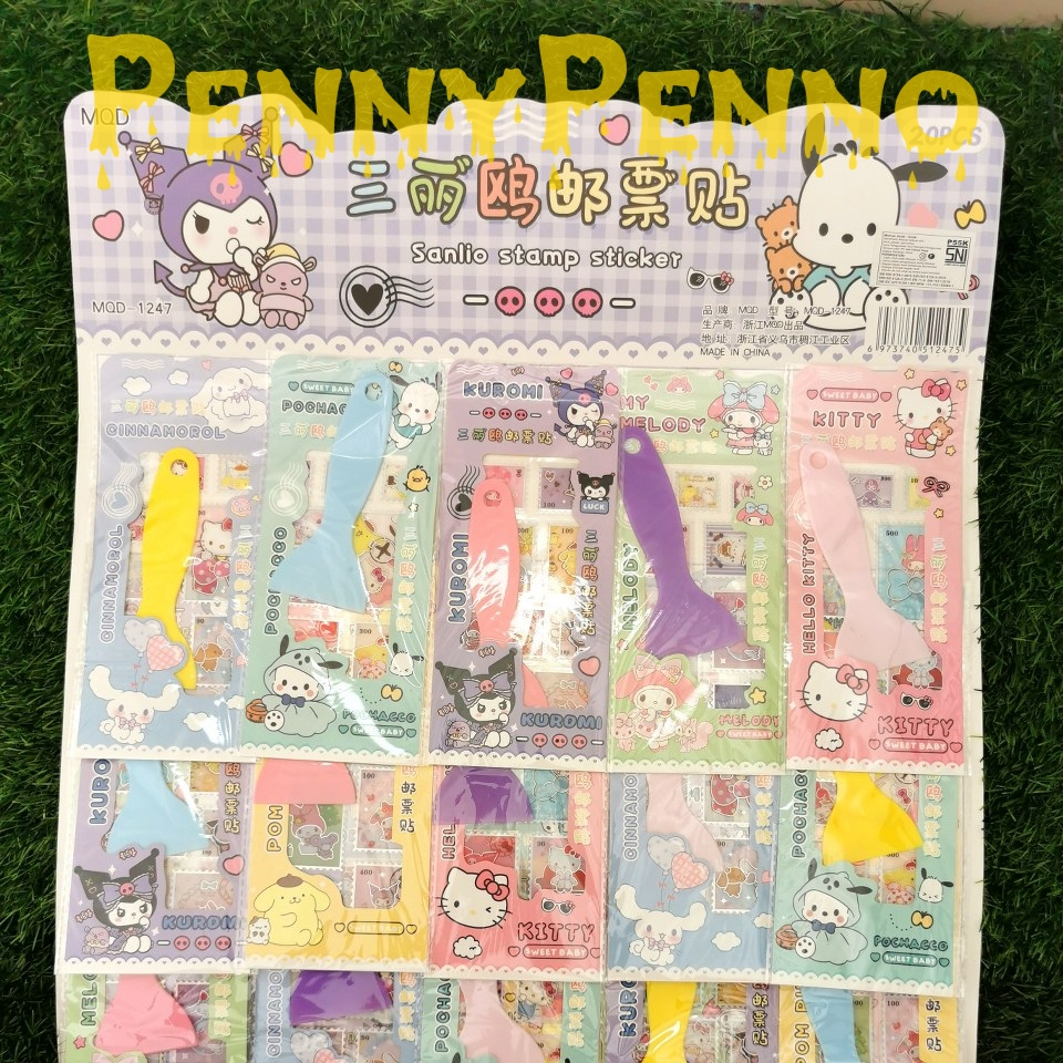 

Stiker Kreatif Sanrio Dekorasi Aesthetic Waterproof Set / Stiker Perangko ( 1 Lembar + 1 Spatula)