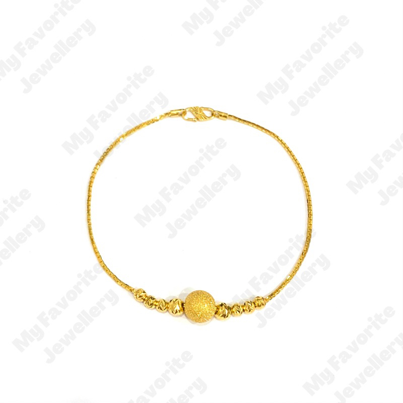 Gelang Italy Bola Pasir Emas Asli Kadar 875