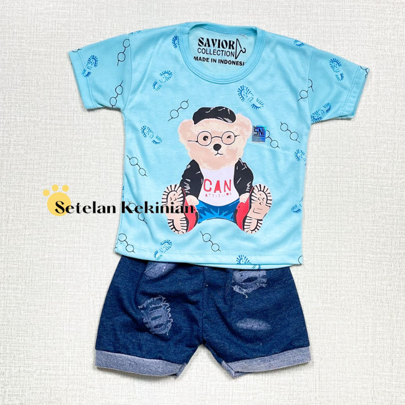 [SK] Set Baju Anak Laki Laki 0-12bulan Ecer Kasual Setelan Anak Harga Grosir Baby Boss Mini 3bln-12bln Set Baby Boy Murah Beruang Adem