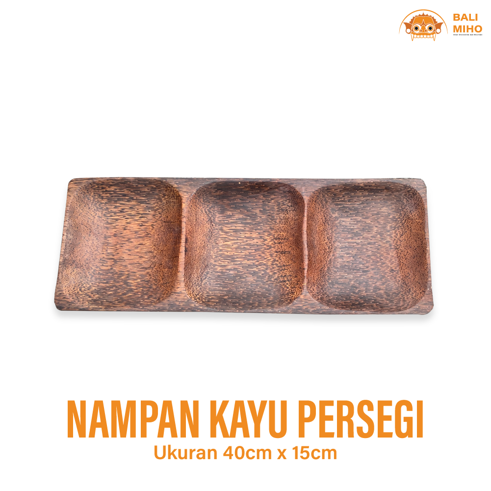 Tempat Saos Kayu Persegi panjang 40 cm - Wadah Sambal Kayu - Tempat Saos Kayu Aren - Tempat Saus Kay