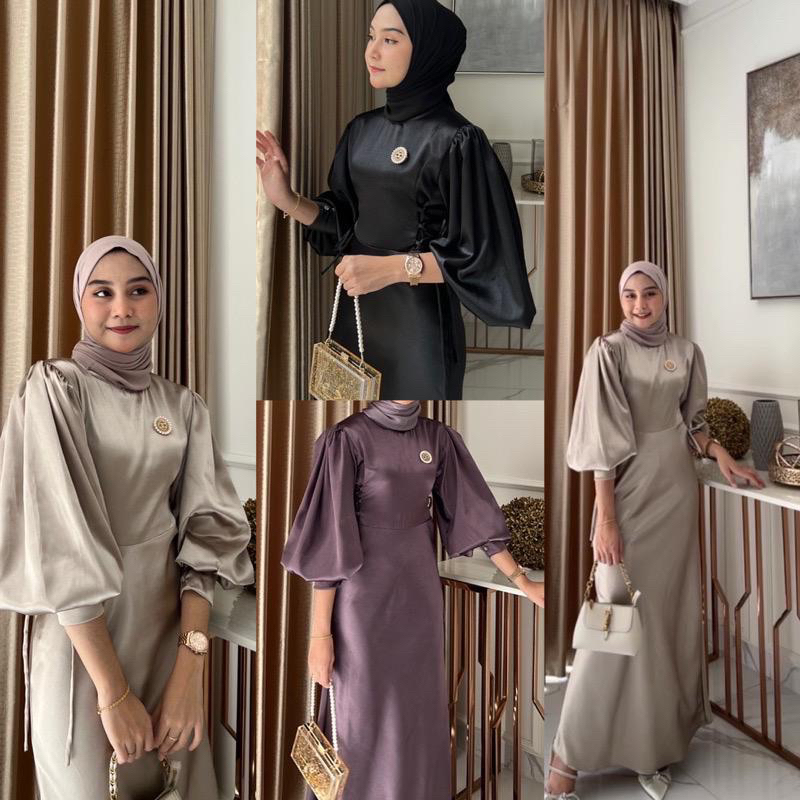 LYODRA DRESS MAXMARA SILK TALI PINGGIR // DRESS KONDANGAN WANITA MEWAH // GAMIS LEBARAN VIRAL 2023 // DRESS WANITA TERBARU DAN MURAH // DRESS LENGAN BALON KEKINIAN