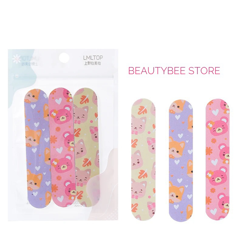 AMPLAS KUKU / KIKIR KUKU / NAIL FILE MOTIF BEAR ISI 3 (SY1031)