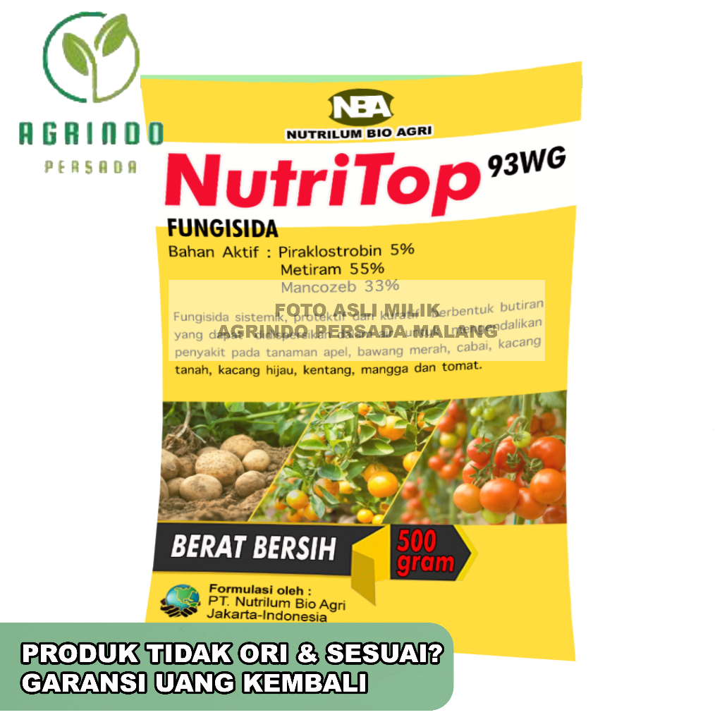 Fungisida NutriTop 93WG 500 gram | Fungisida Kontak Sistemik mirip Cabrio top