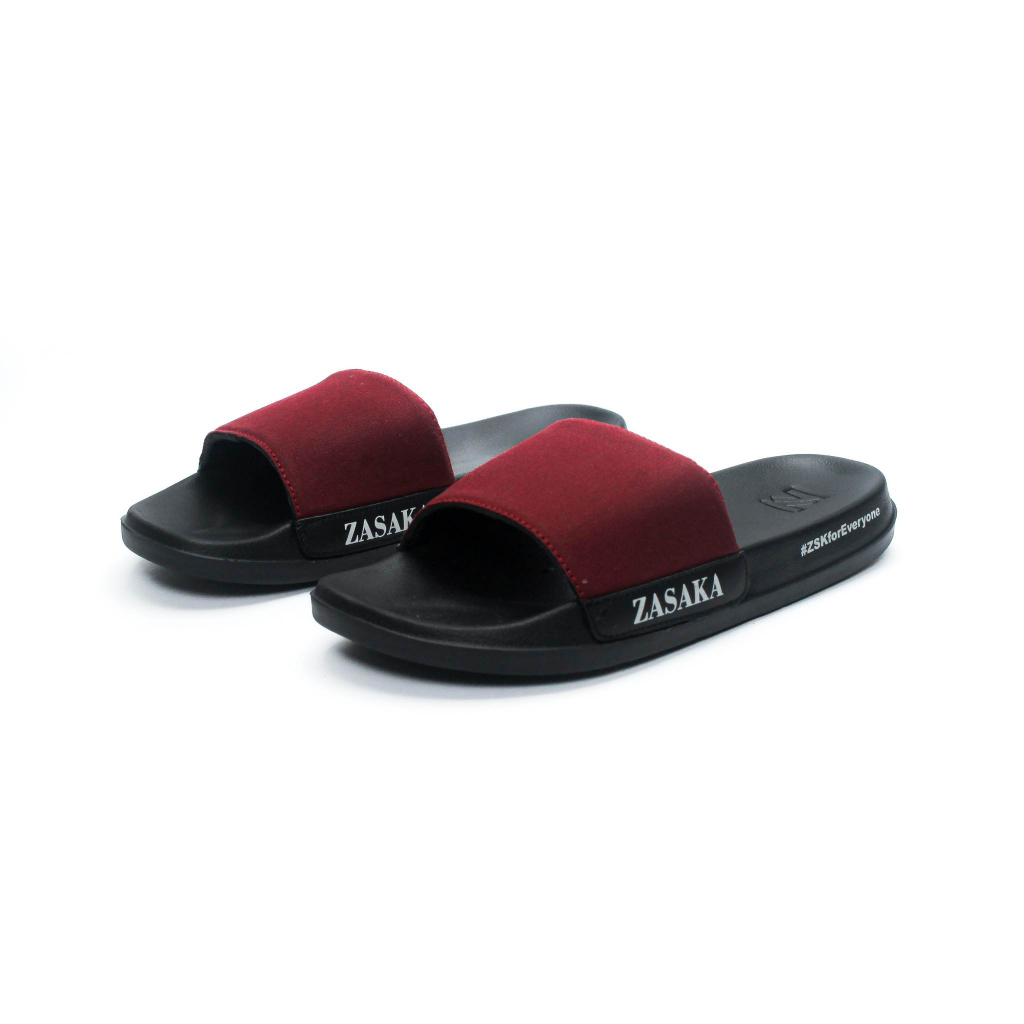 ZASAKA - Canvas Red | Sandal Original | Sandal Pria | Sandal Slide | TERBARU