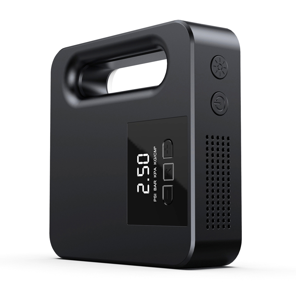 Pompa Angin Ban Mobil Elektrik Inflator Air Pump LCD - PTC001 - Black