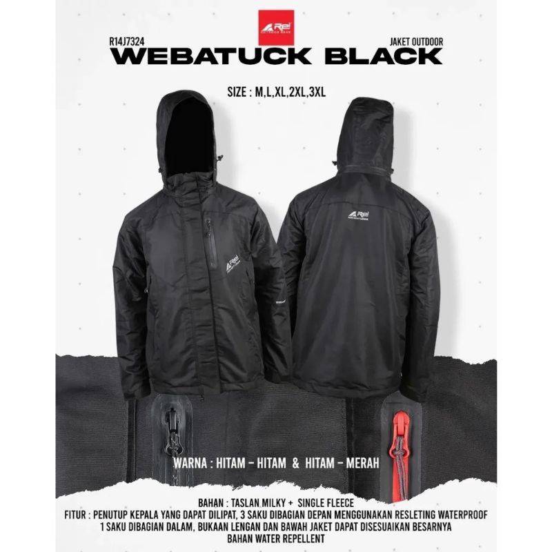 Jaket Gunung Pria WEBATUCK BLK AREI OUTDOORGEAR - Jaket Parasut Gunung Pria REI WEBATUCK BLK - Jaket
