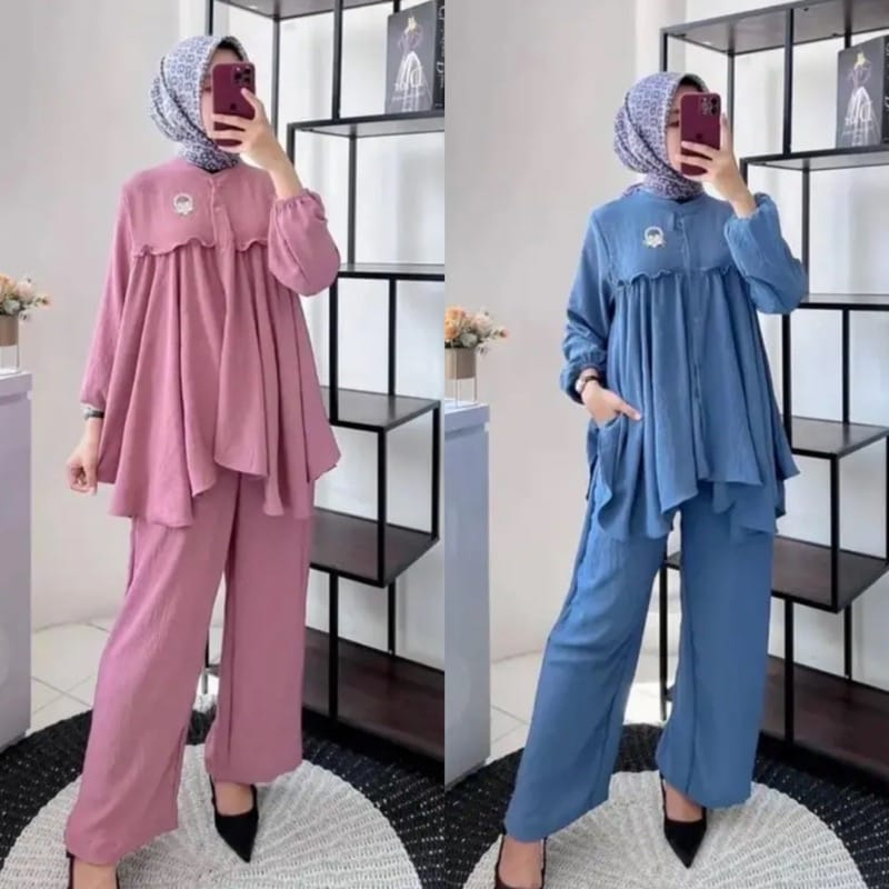 SET BAJU KEMEJA &amp; CELANA /SETLAN LAGI VIRAL TREN SAMA KINI SETELAN DIANA WANITA TERBARU