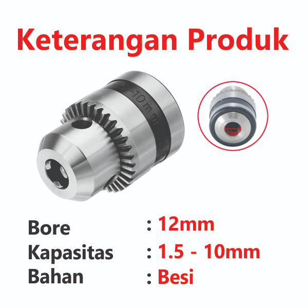 [HAEBOT] Drill Chuck Bor Multi Keyless B12 1.5-10mm DC Mini Gerinda Grinder Tangan Brass Kuningan RS 775 795 895