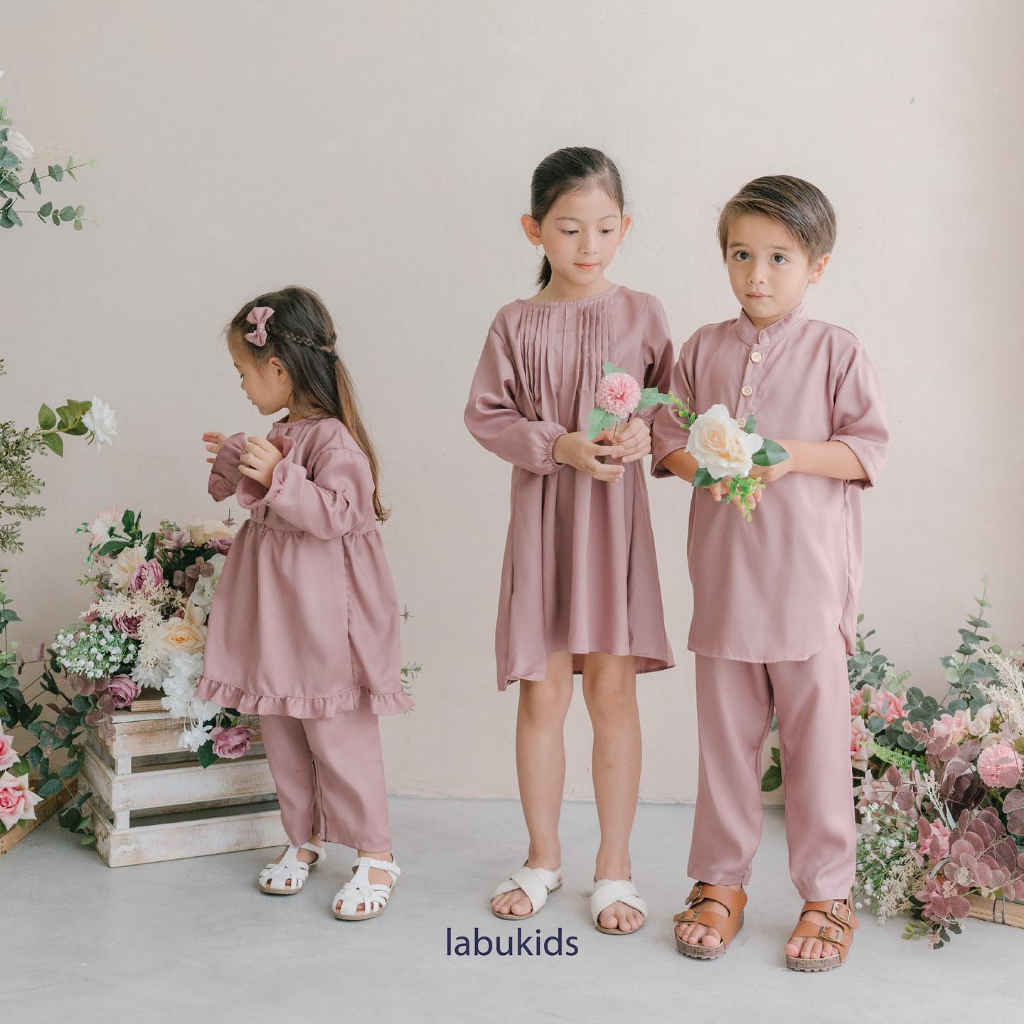 Labu Kids - Mina Bow Dress / Gaun Baju Lebaran Anak Perempuan Raya Collection