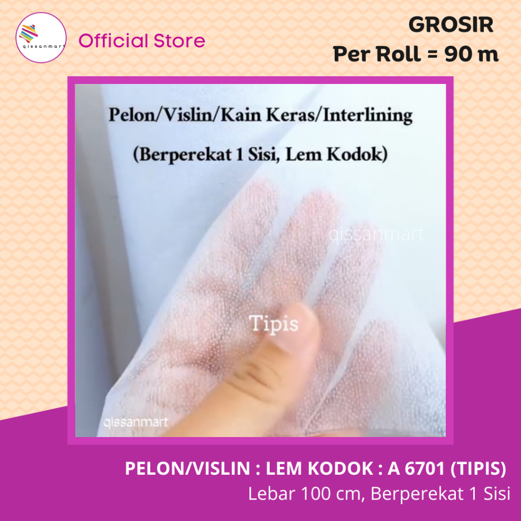 Per Roll (100y) : Vislin/Pelon KODOK (DD-8020, DD-8035, DD-8055) : Panjang 100 Yard Lebar 100 Cm