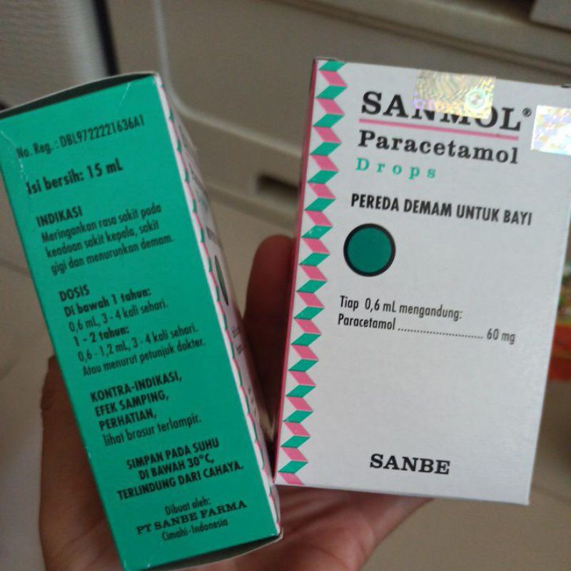 Sanmol Paracetamol Drop Sirup penurun panas, demam bayi dan anak 15ml 15 ml 60ml 60 ml