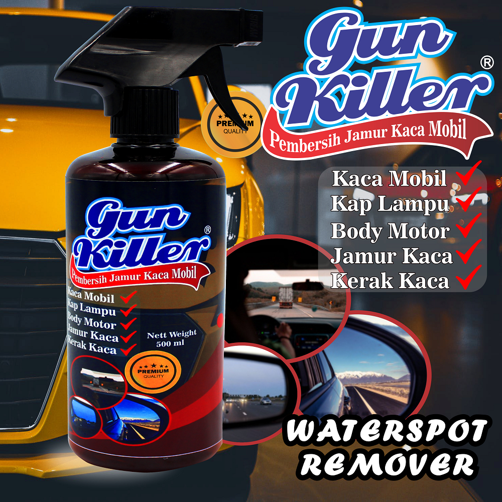 GUN Killer Pembersih Jamur Kaca Mobil Penghilang Jamur Kaca Pembersih Kaca Mobil Anti Jamur 500 ml