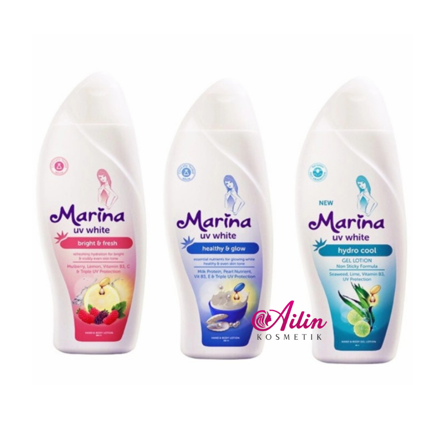 MARINA Hand &amp; Body Lotion UV White &amp; Natural 92ml 100ml 185ml 200ml 460ml by AILIN