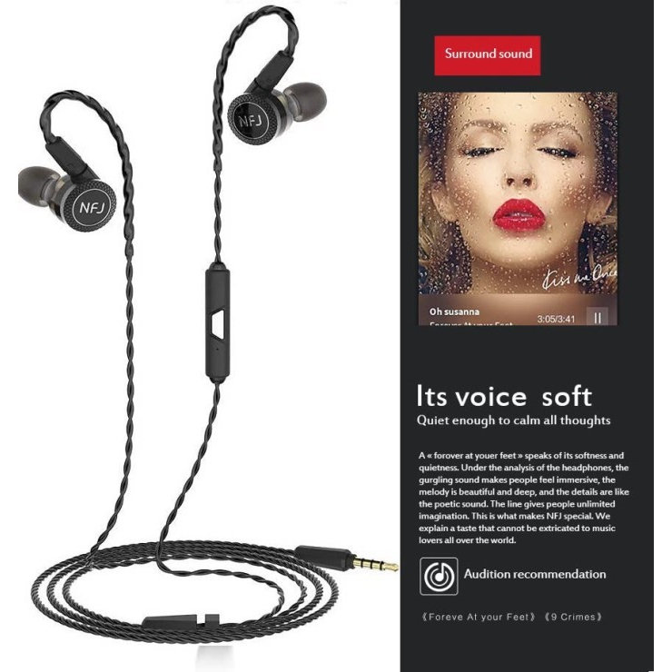 IEM Superior HiFi Earphone MMCX NFJ N300 PRO Triple Driver Headset