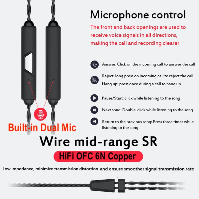 IEM Superior HiFi Earphone MMCX NFJ N300 PRO Triple Driver Headset