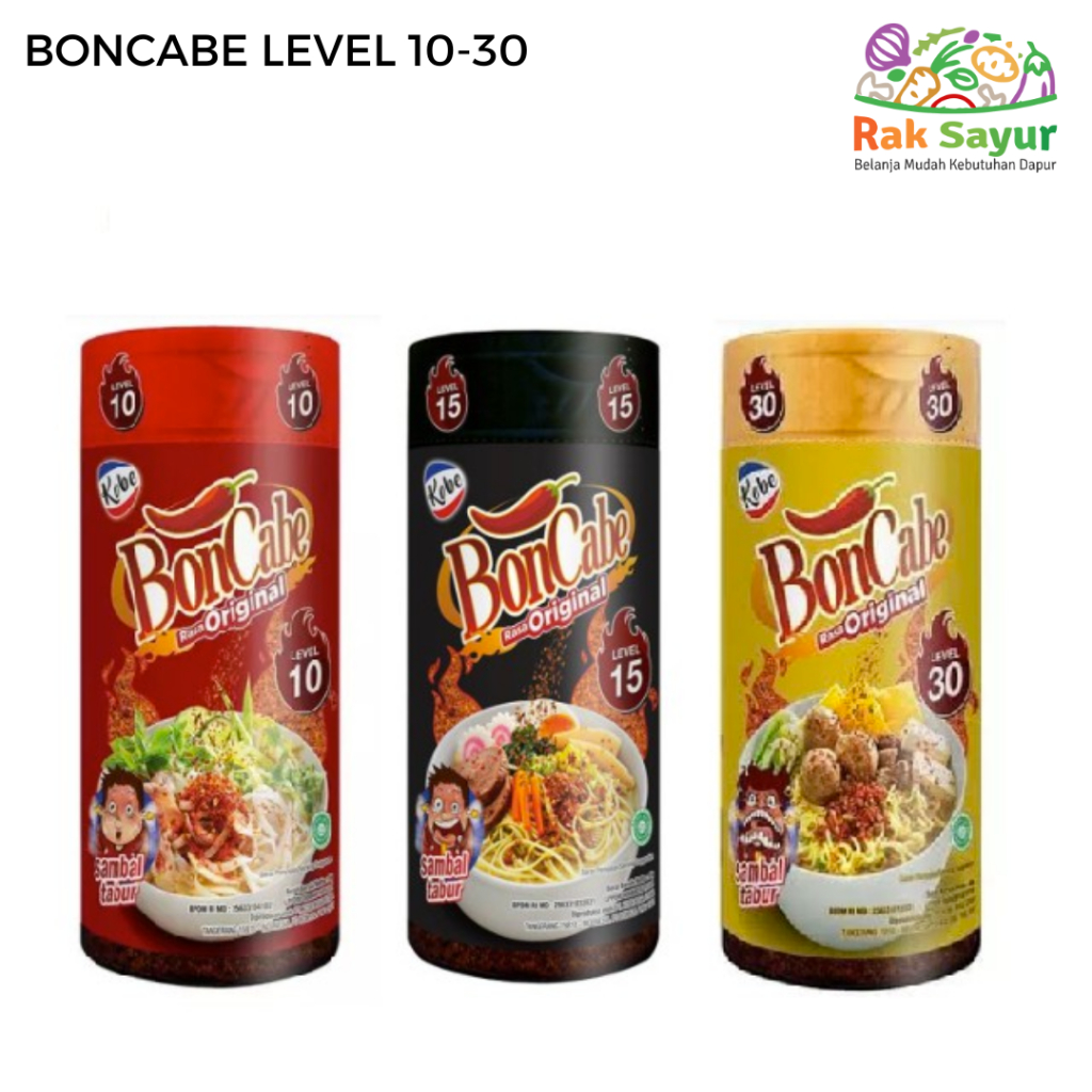 

Boncabe Level 10, 15, 30 Rasa Original Rak Sayur Pasar Murah Online Padang