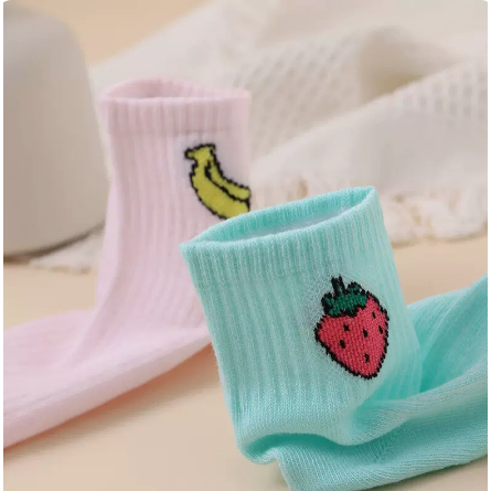 COD Kaos Kaki Motif Buah Kaoskaki Cute Socks ankle Fruit Fashion Korea Import 420