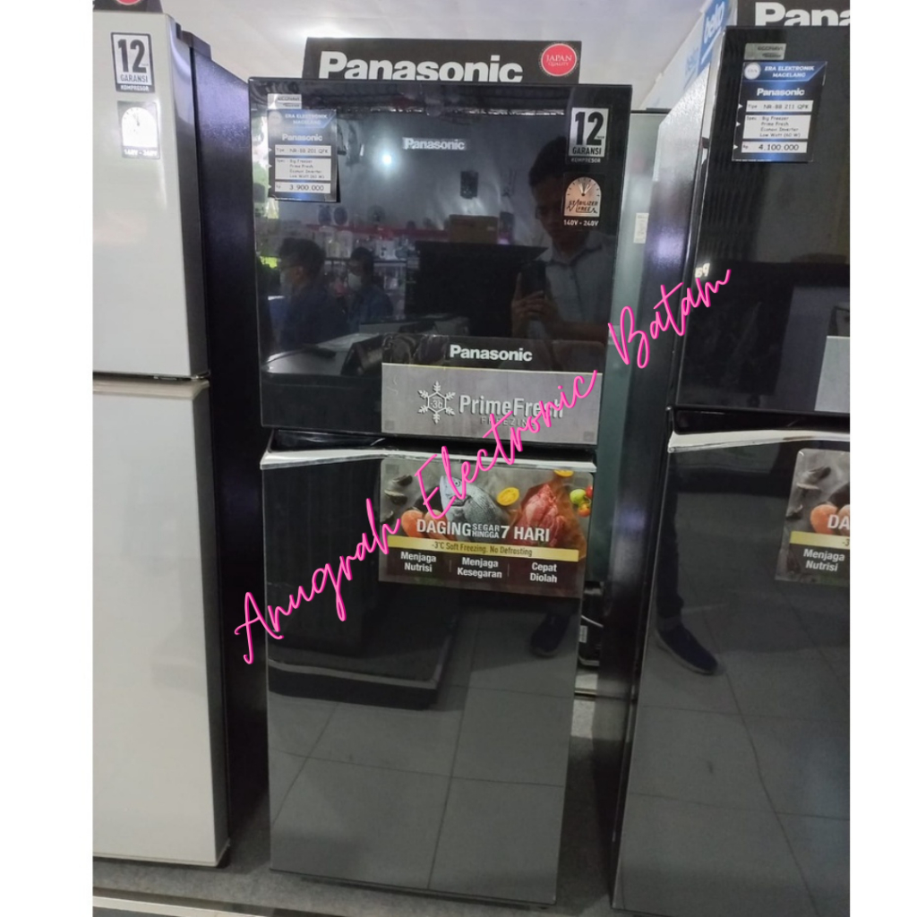 Panasonic Kulkas 2 Pintu NR-BB201-QPK / NR-BB201Q / NRBB201QPK INVERTER 196 L BATAM