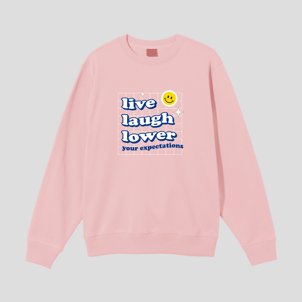 LIVE LAUGH LOWER SWEATER CREWNECK PRIA WANITA Size M-XXL