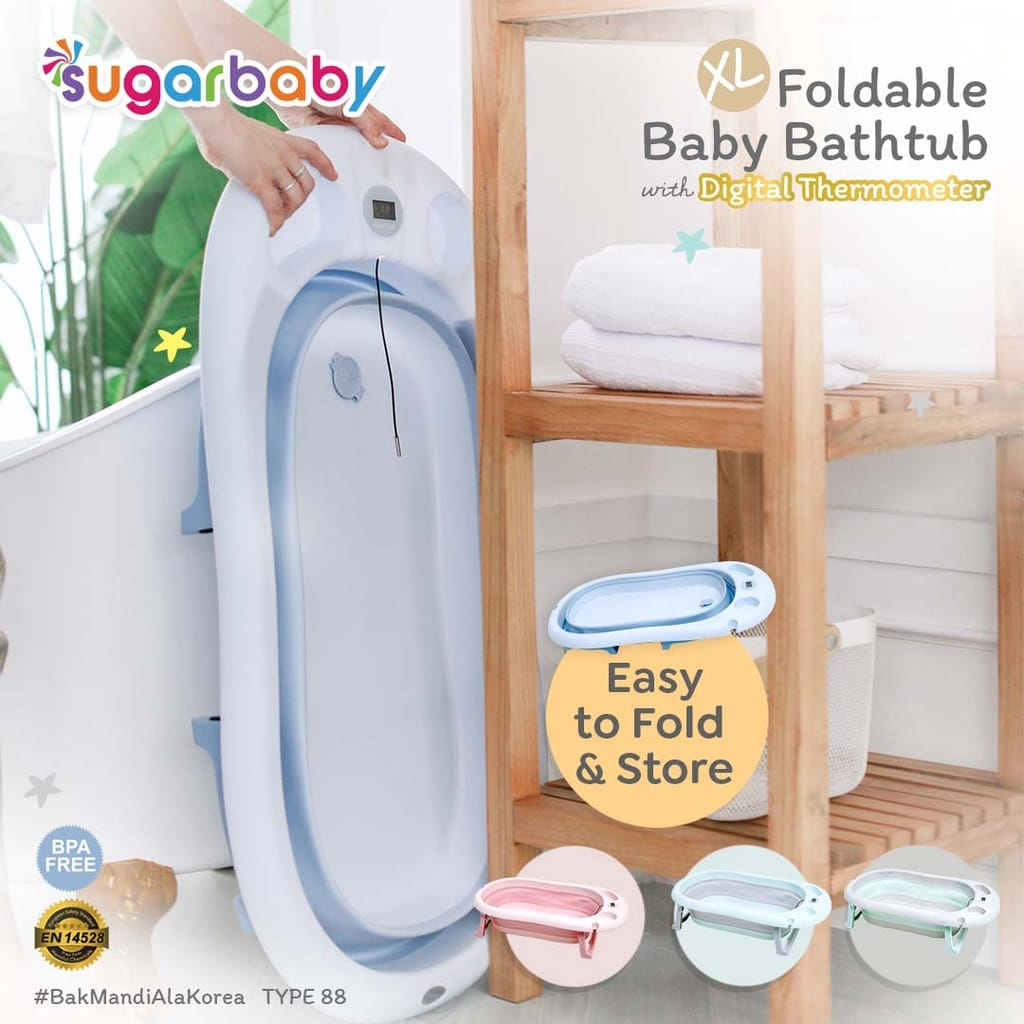 Sugar Baby - XL Foldable Bathtub with Digital Thermometer F88