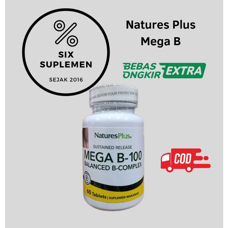 Nature's Plus MEGA B-100 B COMPLEX 100 Natures Vit Anti Stress 60 tab