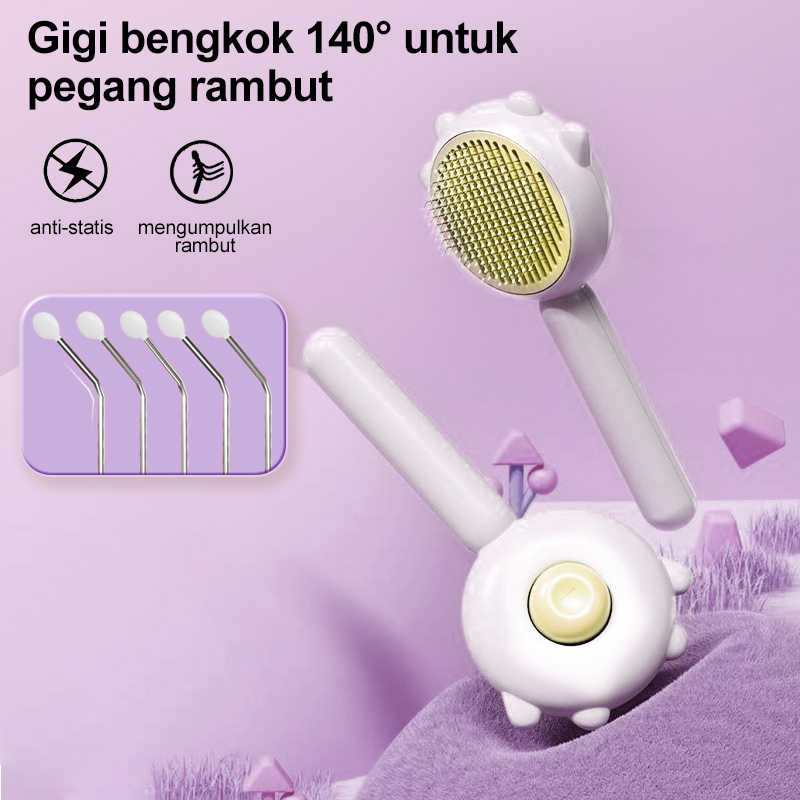 AmazeFan sisir kucing sisir bulu anjing sisir kucing bulu rontok Pet Grooming Brush  Lembut dan nyaman sikat bulu kucing Sisir pijat kucing dan anjing Sisir Hewan Peliharaan Depilasi instan scratcher kucing Kulit sensitif &amp; Saat mencukur &amp; membuat gaya