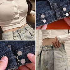 IKILOSHOP Pengecil Lingkar Pinggang Celana Jeans Kancing Denim Adjustable Kait