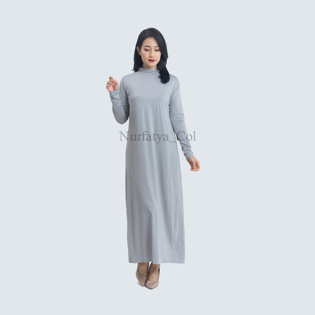 Gamis Lengan Panjang Krah Turtle Inner Lengan Panjang