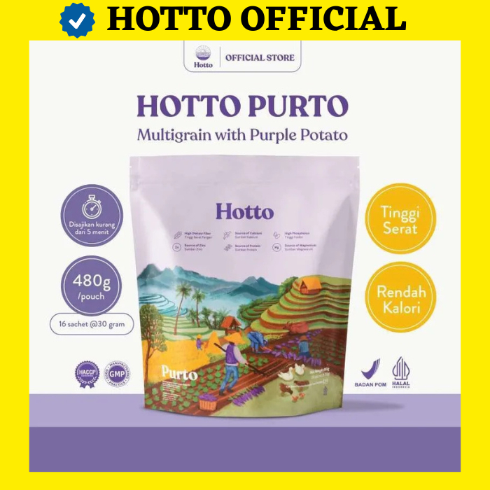 HOTTO PURTO 1 POUCH 16 SACHET MINUMAN MULTIGRAIN HOTOPURTO HOTO HOTTOPURTO