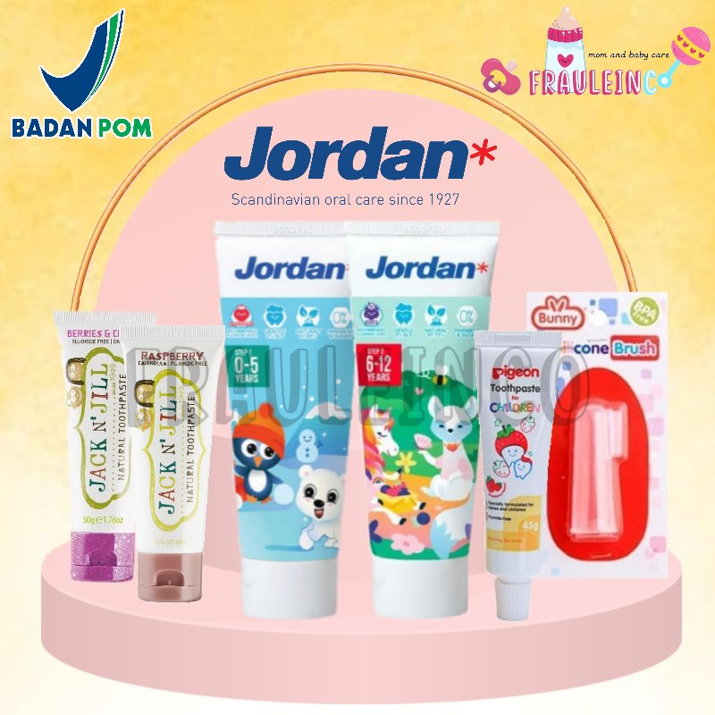 *FRAULEINCO* Jordan Toothpaste Odol Step 1 (0-5 years) /Step 2 (6-12 years) / HALAL MUI Sesuai rekomendasi Dokter Gigi Anak