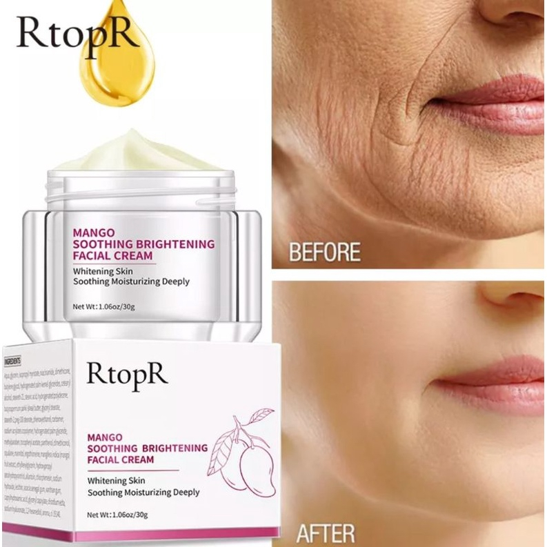 RTOPR MANGO SHOOTHING AND BRIGHTENING KRIM WAJAH ANTI KERUT ANTI PENUAAN PEMUTIH MANGGA-30gr