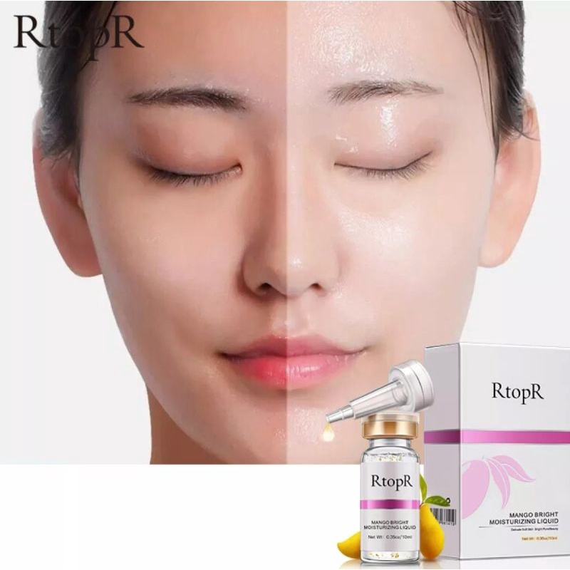 Rtopr Mango Bright Moisturizing Serum Serum Pemutih Anti Kerut Pelembab Wajah Perawatan Kulit Serum Anti Penuaan Wajah Jerawat Bersih Berseri-10ml