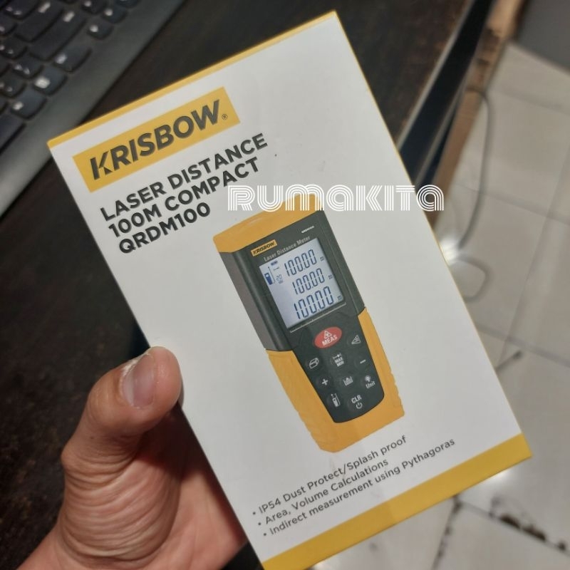 Krisbow laser distance meter 100 M meteran laser digital