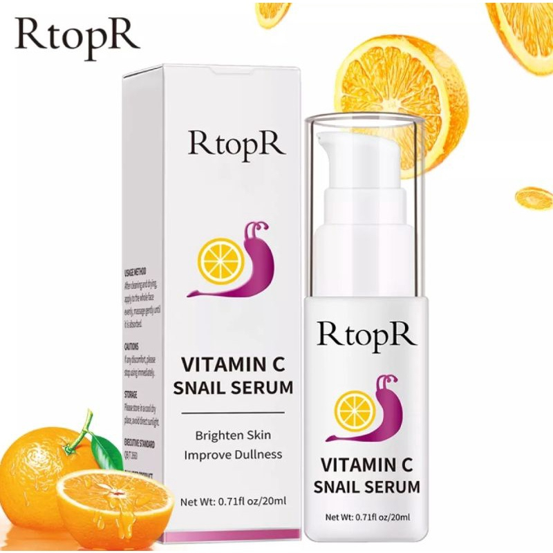 RTOPR VITAMIN C SERUM SNAIL BRIGHTENING FADE DARK SPOT LIGHTENING SERUM BRIGHTENING SKIN SERUM BEKICOT ANTI