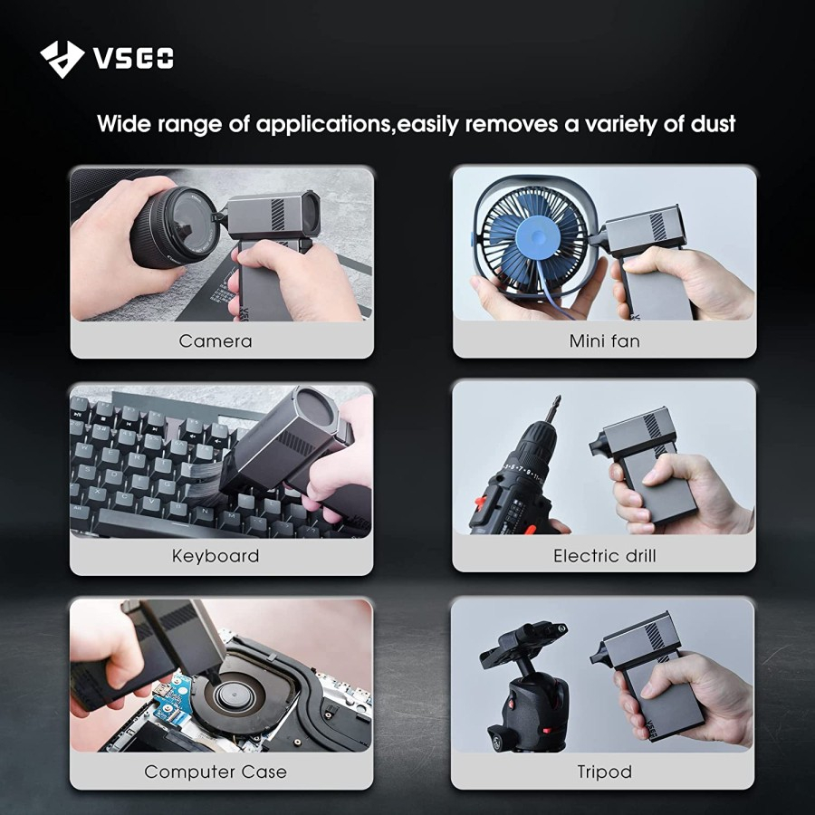 VSGO Portable Electronic Turbo Air Blower Camera Lens Keyboard Drone