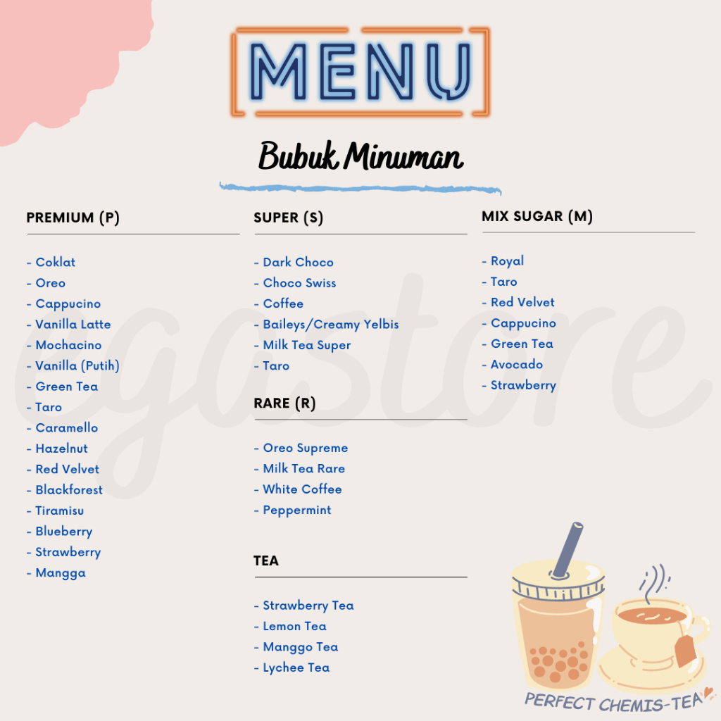 Bubuk Minuman Rasa Premium PLAIN 25gr Serbuk Minuman Rasa dan Teh Kekinian