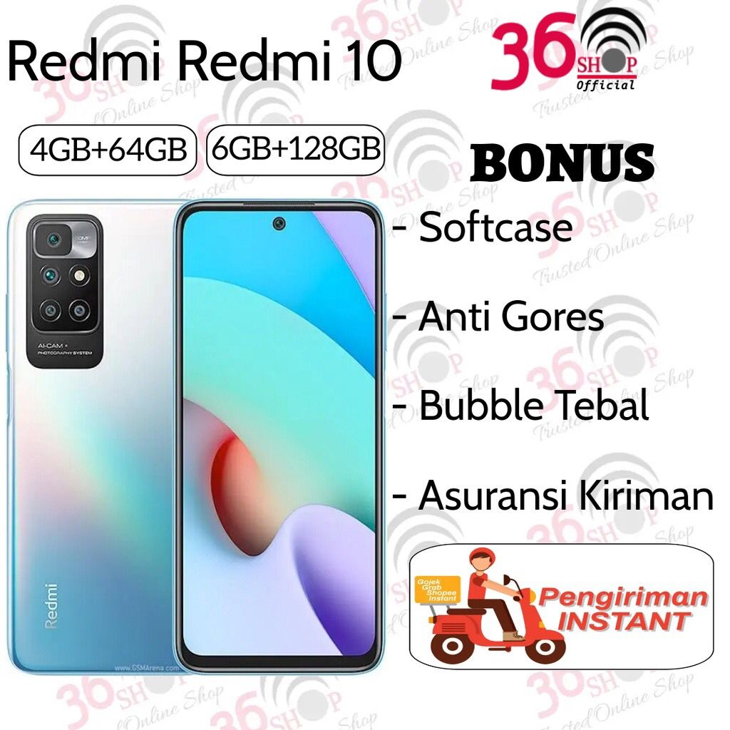 HP Xiaomi Redmi 10 2022 Ram 6/128GB Smartphone LET 4G 6.5 inches Dual SIM 50MP+8MP