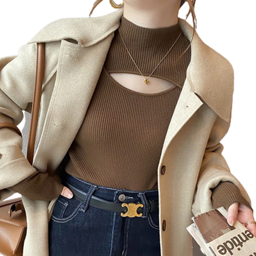 ATASAN RAJUT LENGAN PANJANG KNIT TOP LONG SLEEVE KAOS RAJUT PANJANG