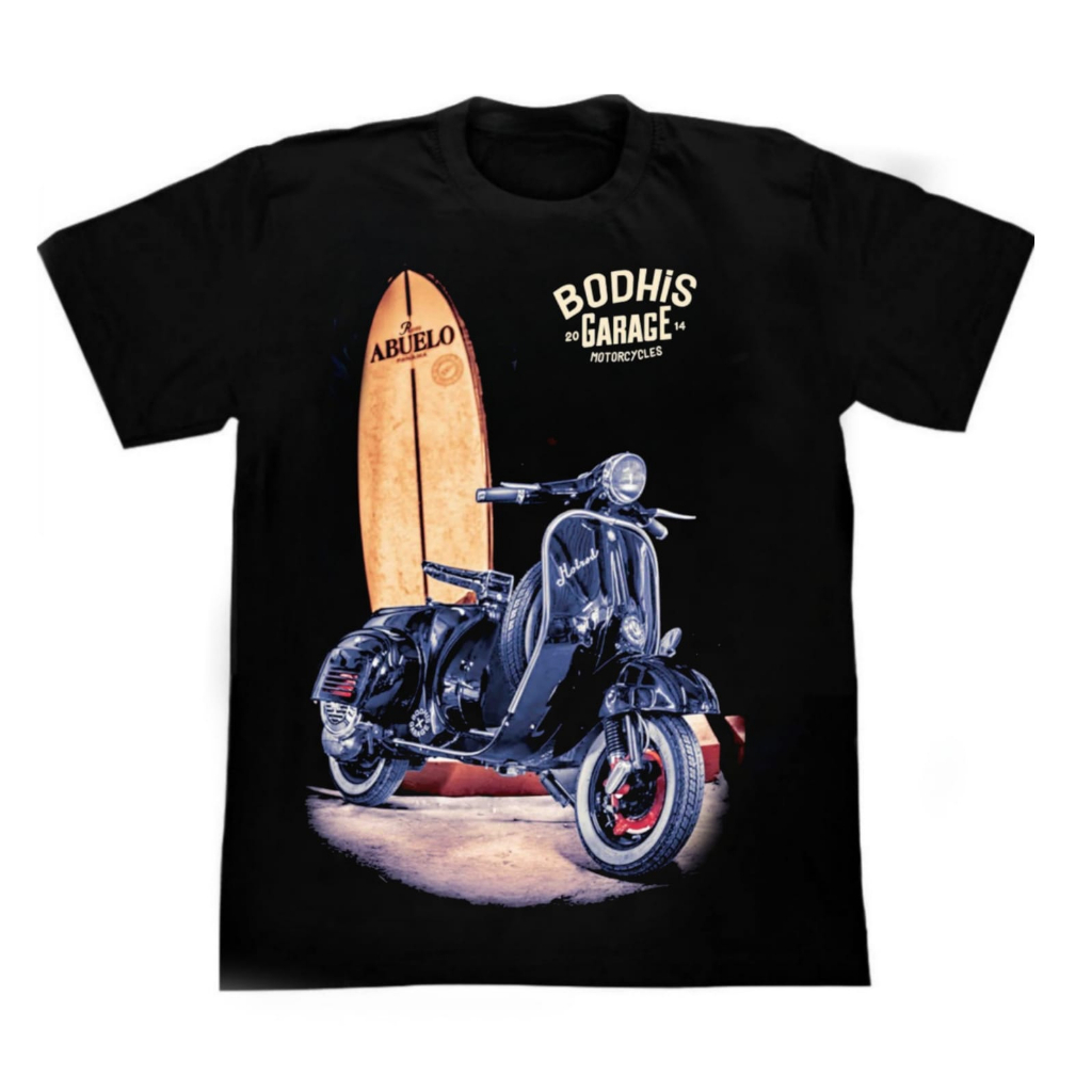 Kaos Pria Lengan Pendek / Vespa Black / UK L-XL-XXL / Shalch Trendy