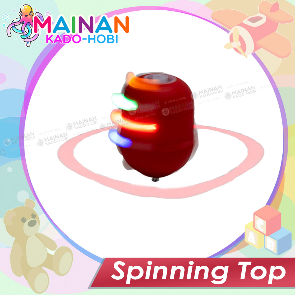 HADIAH MAINAN ANAK GASING SPINNING TOP LED MUSIK LASER GANGSING KARAKTER ANGRY BIRD