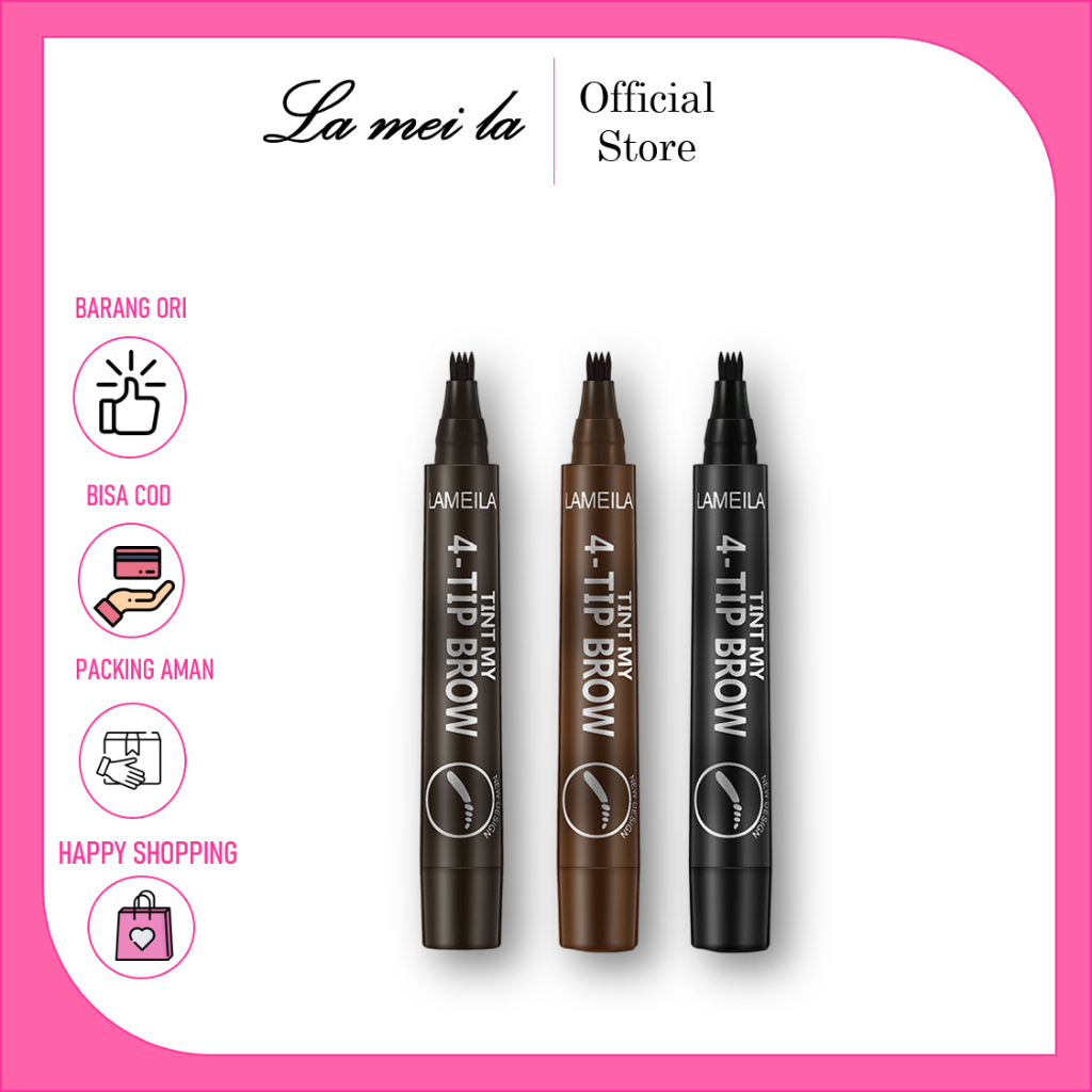 LM-784 Lameila Eyebrow Waterproof Natural Eyebrow Pen Four claw Eye Brow Tint Fork Tip Long Lasting