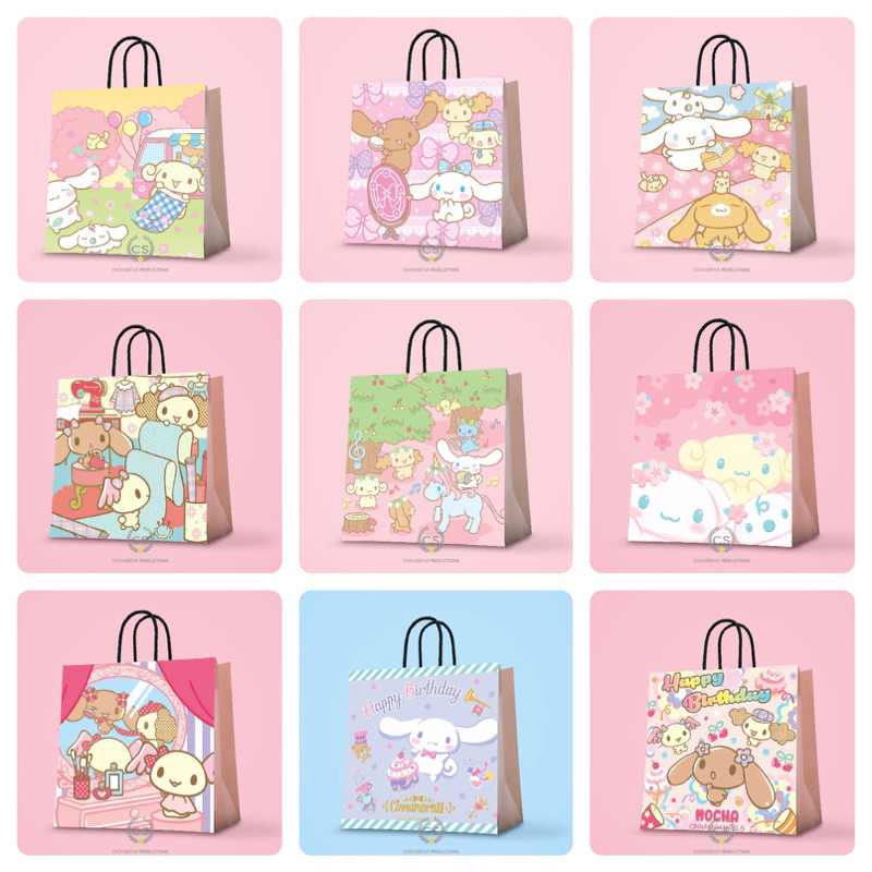 

Paper Bag Custom Cinamorol Sanrio Goodie Bag Hampers Ulang Tahun Anak Tas Kado Tas Kertas Flower Box