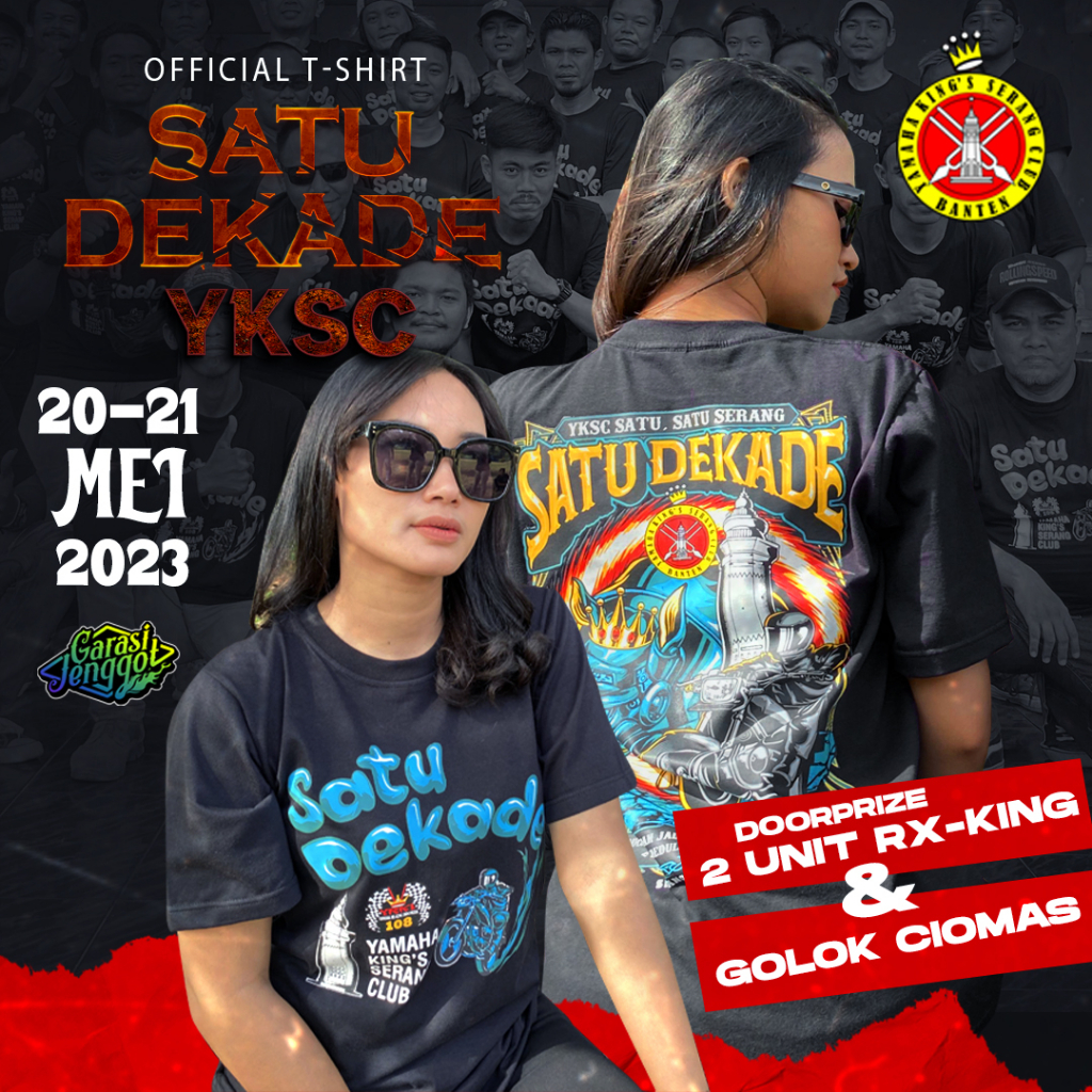 kaos 1 dekade yksc, kaos yksc banten, kaos rx king, baju yksc banten, baju rx king