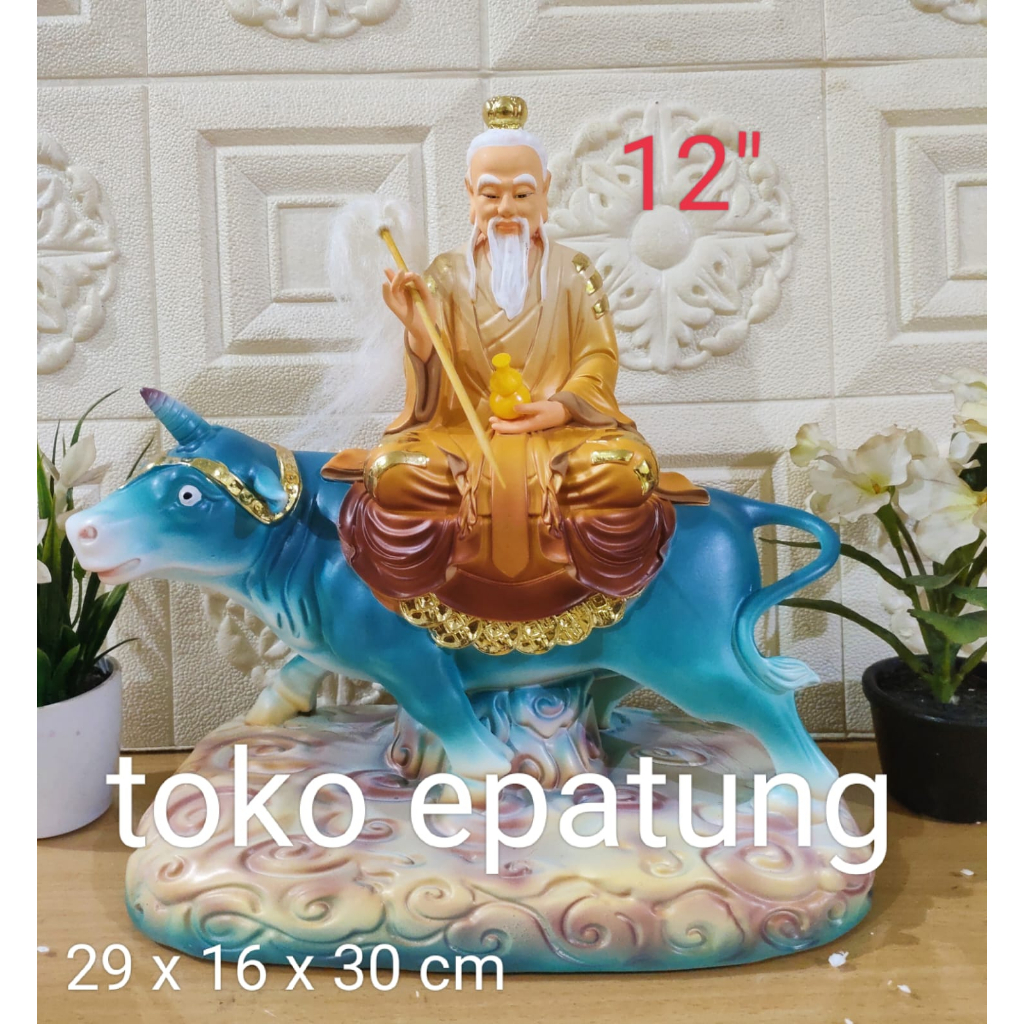 patung dewa tai shang / tai siong -kerbau - fiber - 12 inch - mk -23