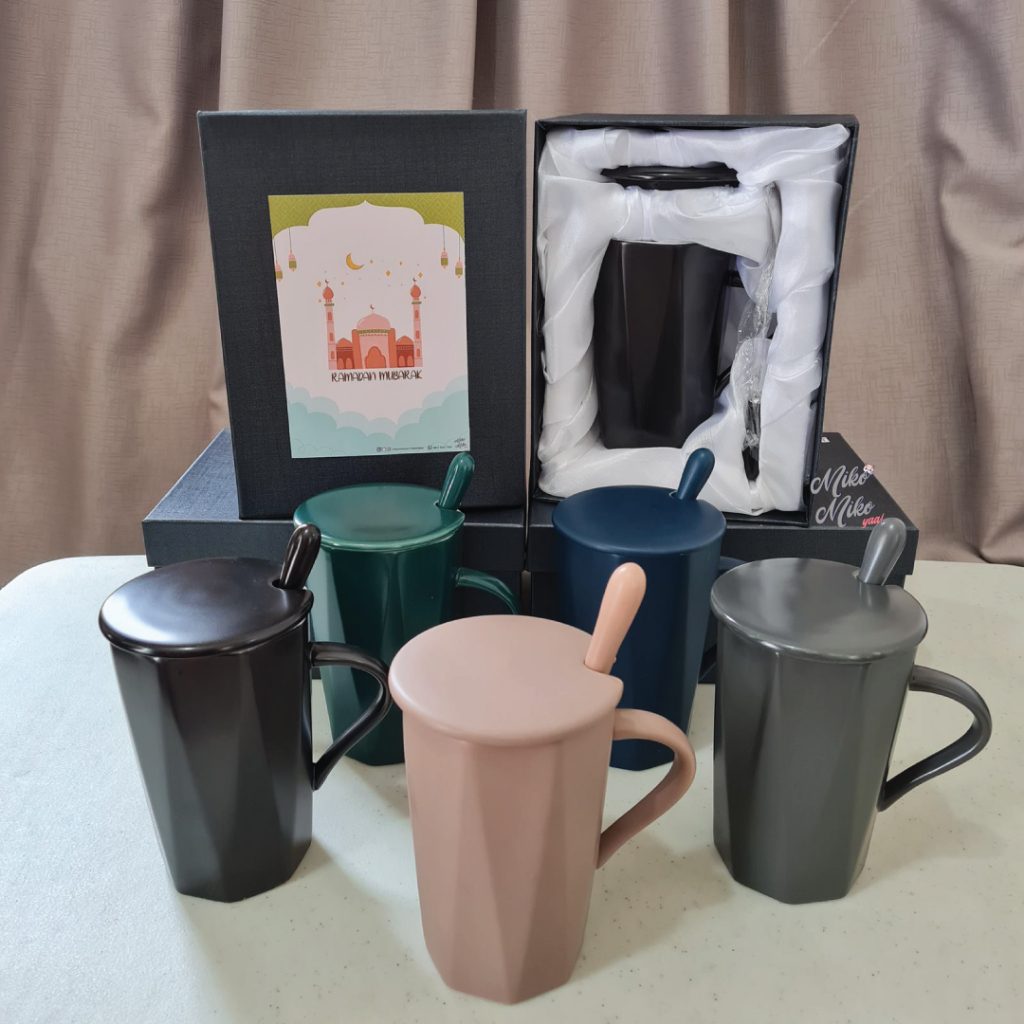 Mug / Gelas Set Keramik Hampers Gift Box Cangkir kopi teh tutup nordic premium
